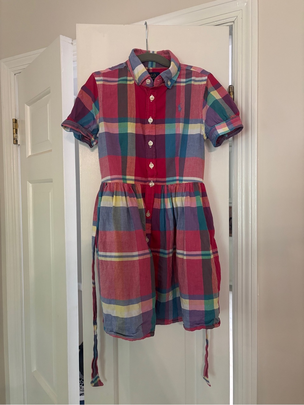 Ralph Lauren Girls' Multicolor Plaid Button-Front Dress